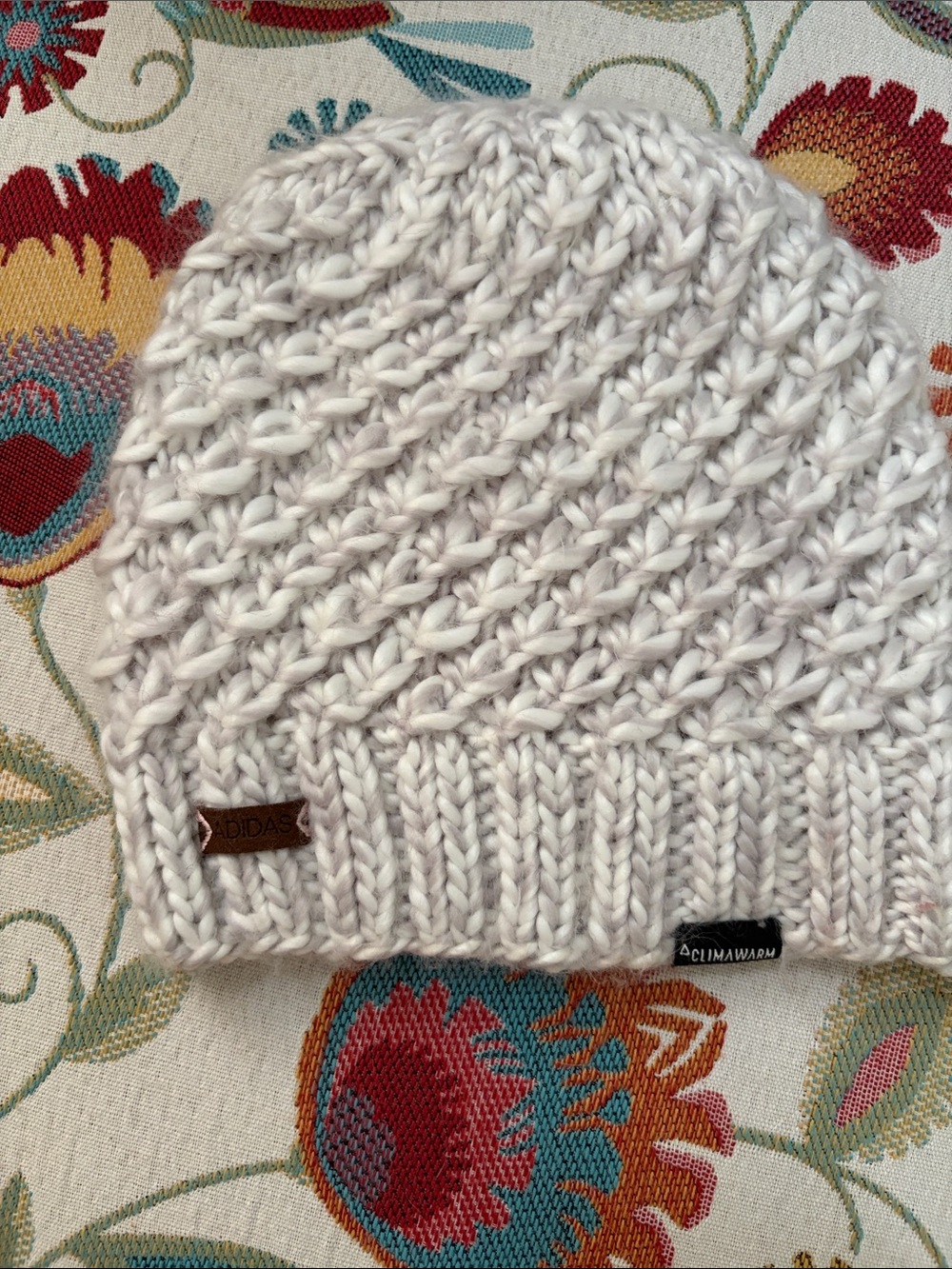 adidas Cream Knit Beanie with ClimaWarm Tag